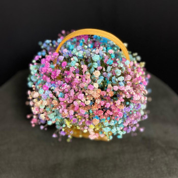 Basket with a rainbow