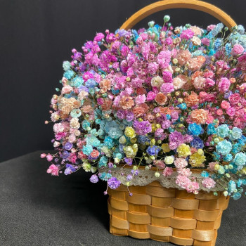 Basket with a rainbow